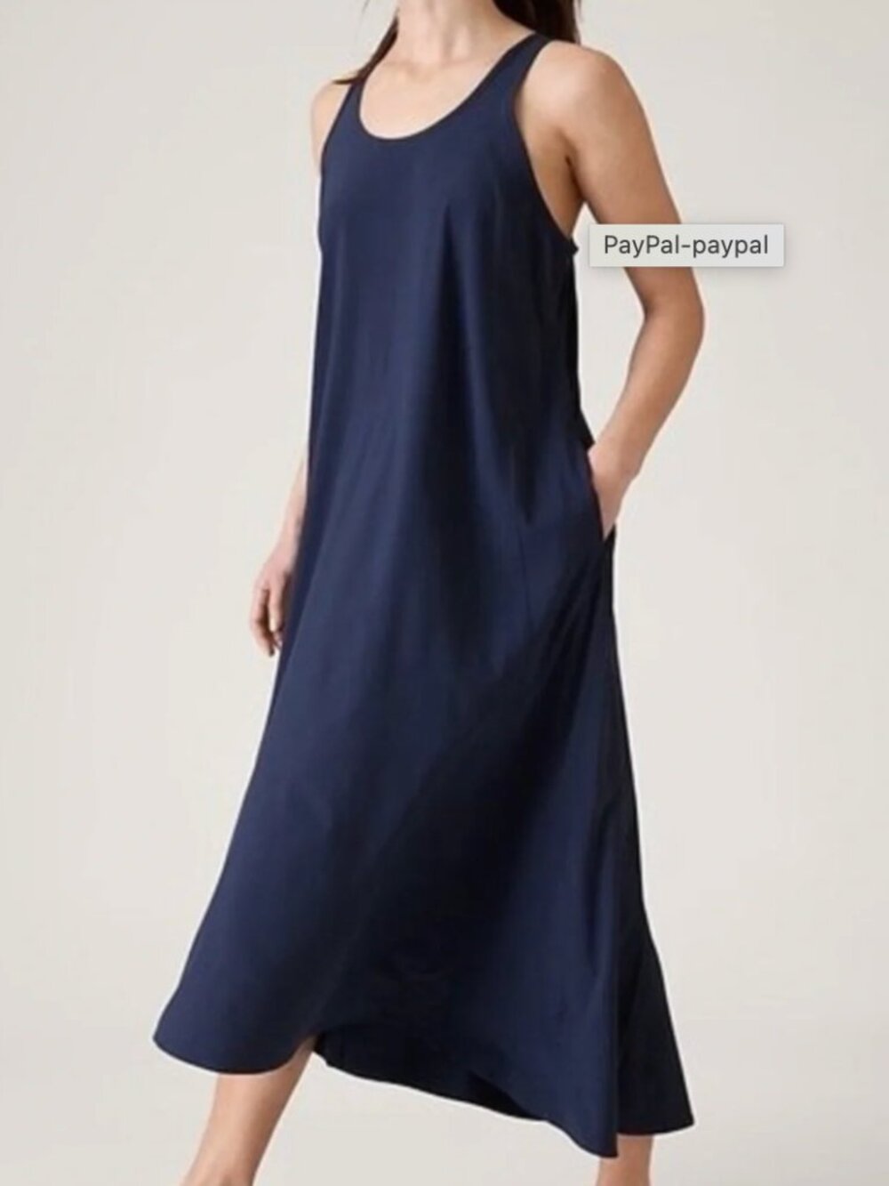 Athleta - women's Presidio navy blue midi swing dress